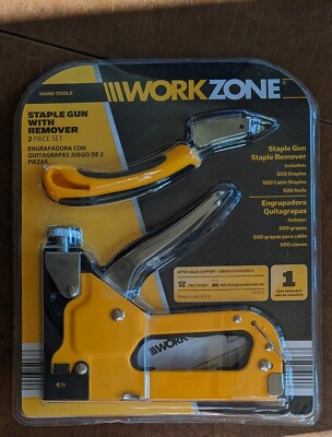 Workzone Heavy-Duty Staple Gun w/ Remover and Staples - model 93518 - NIP