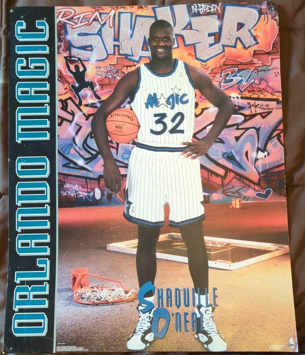 SHAQ Shaquille O'Neal RIM SHAKER Orlando Magic 1993 Rookie 16x20