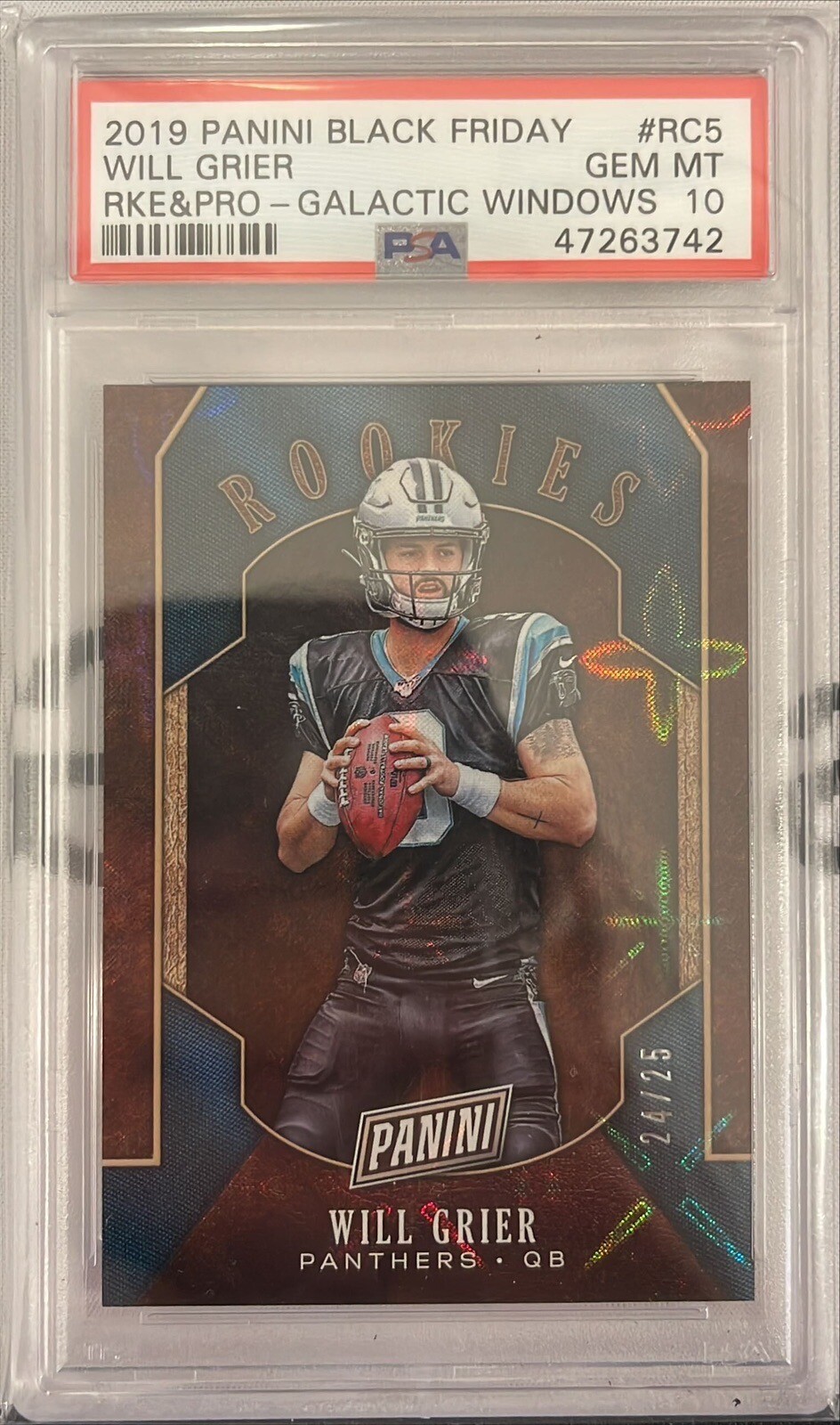Will Grier Panini Black Friday Rookies & Prospects #RC5 Galactic Windows