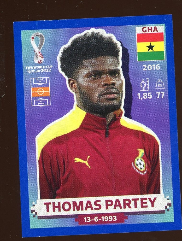 2022 Fifa World Cup Panini Sticker Blue Parallel THOMAS PARTEY Ghana GHA14
