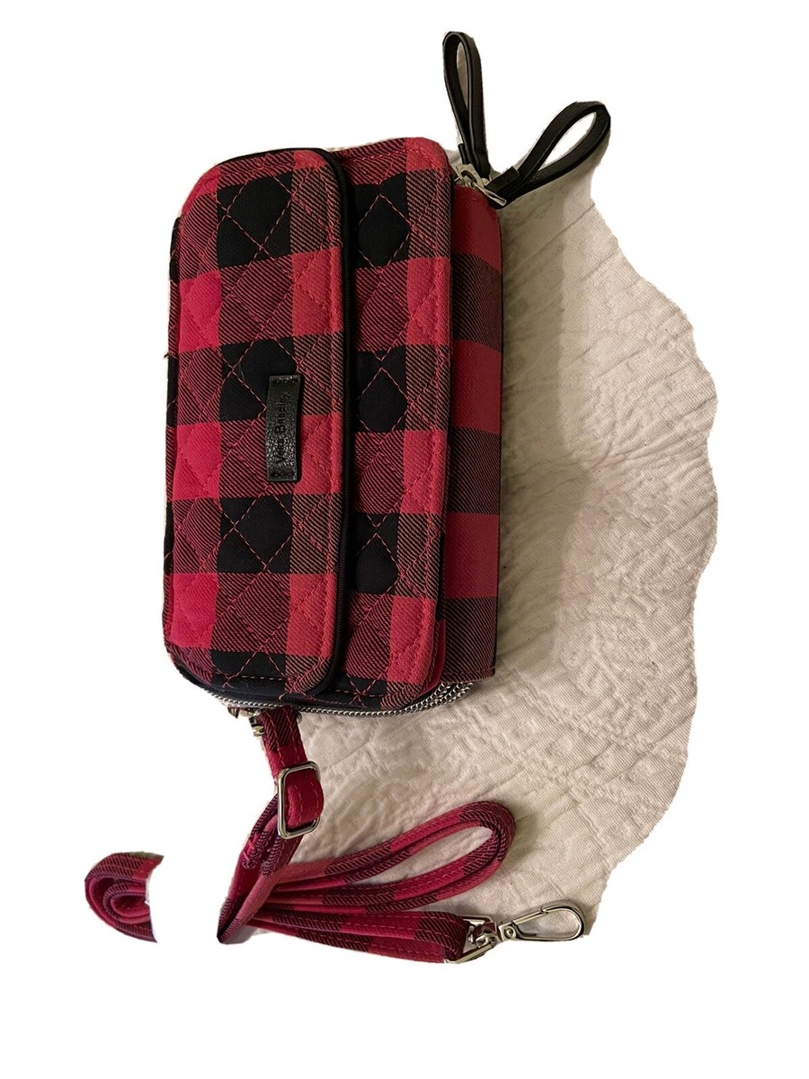 New Vera Bradley Red &Black Tartan Plaid Cross Body Purse  display picture 2