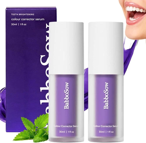 Purple Teeth Whitening Toothpaste 2PCS Herosmile Farbkorrektur Serum Zahnpasta L