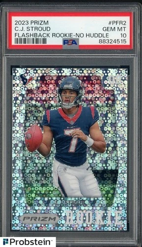 2023 Panini No Huddle Prizm Flashback Rookie CJ Stroud RC PSA 10 GEM MINT
