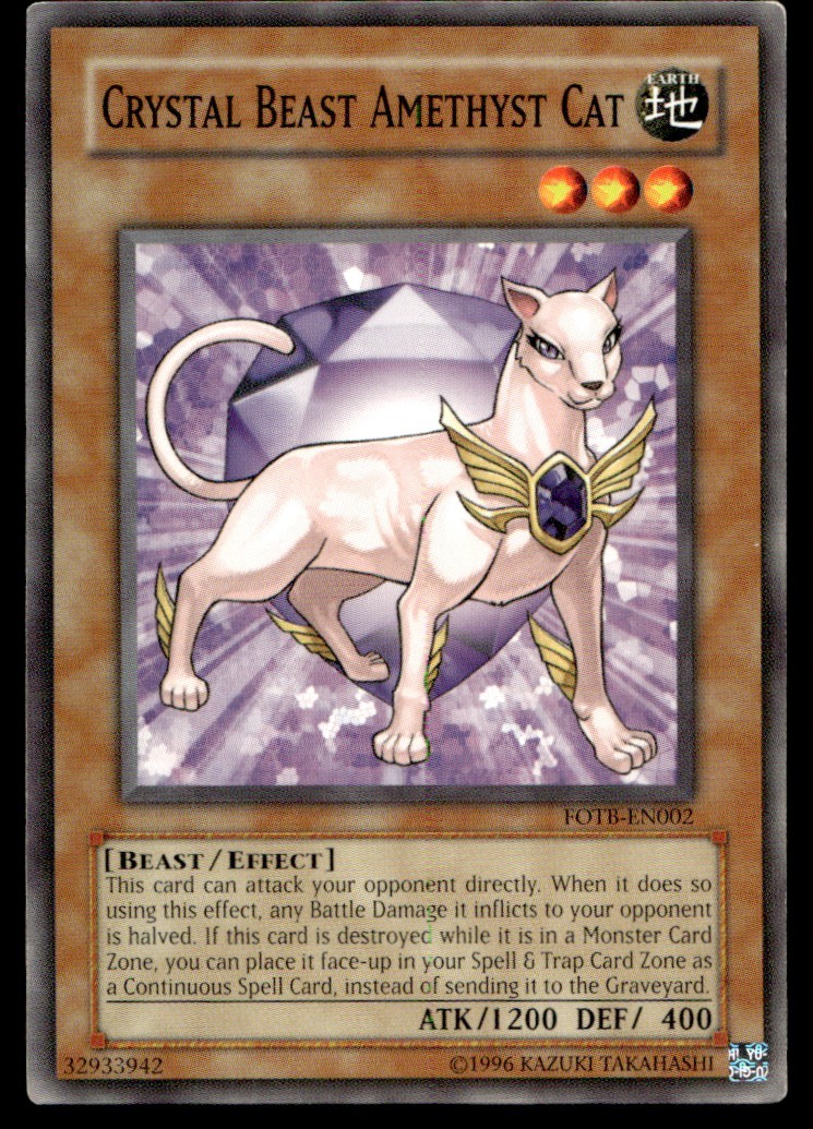 Crystal Beast Amethyst Cat Force of the Breaker FOTB-EN002 MP YuGiOh TCG 
