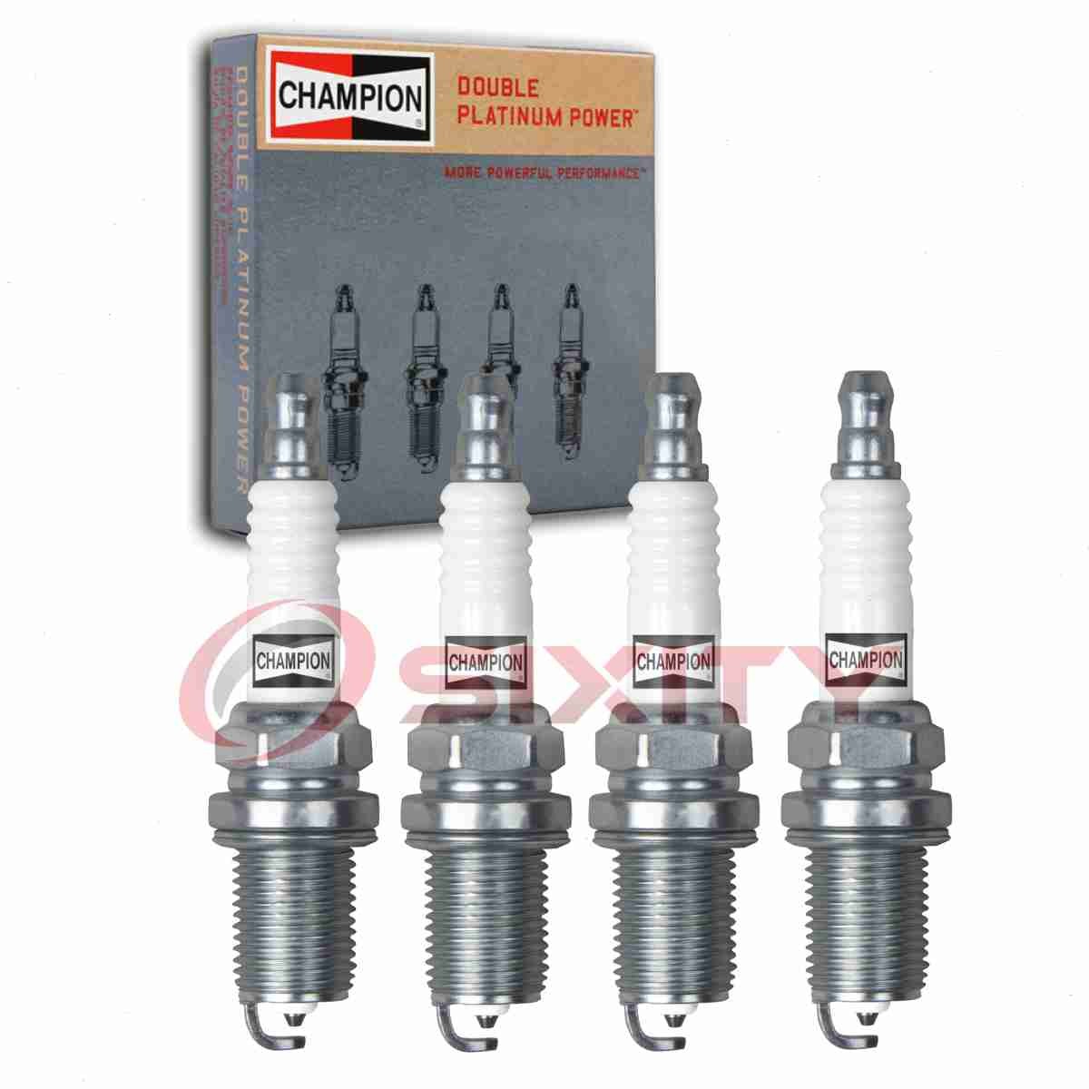 4 pc Champion Double Platinum Spark Plugs for 2000-2004 Nissan Xterra 2.4L vo