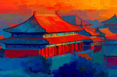 Forbidden City China 36x24 Giclée Art Print Ltd 1/25 Signed COA Rombley H5