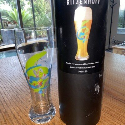 Vintage Ritzenhoff Pilsner Beer Glasses Artist Tassilo Von Grolman 2009
