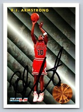 B.J. Armstrong Autograph Fleer 93-94 Basketball Card #221 Chicago Bulls NBA