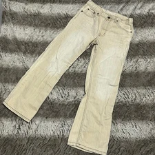 Flypaper 2000s Y2K Streetwear Tan Cream Embellished Pockets Denim Bootcut Jeans