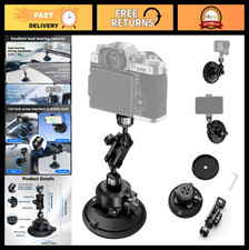 Suction Cup Camera Mount with Ball Head Magic Arm for Action Cameras Phones