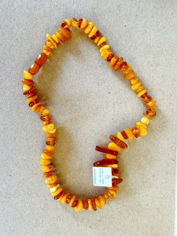 New Vintage Natural Amber Mixed Color Beaded Necklace 17 inches