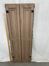 antique shutters paneled Indian paneling matched pair early paint early 1800s 