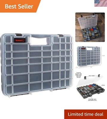 Water-Resistant 55 Compartment Portable Storage Box - Perfect for Tools & Crafts