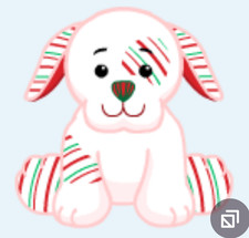Webkinz Peppermint Puppy HM467 RARE RETIRED xmas candy cane dog Virtual code msg