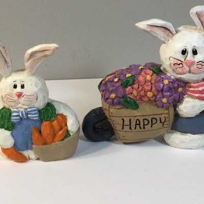 COTTONTAIL LANE Bunny Rabbits PAIR OF EASTER  Collectible Figure Midwest