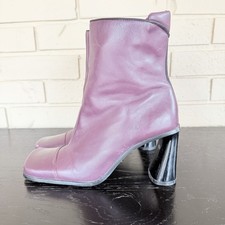 VTG 90s Y2k Nine West Leather Square Toe Heeled Ankle Boots Sz 6 Going Out