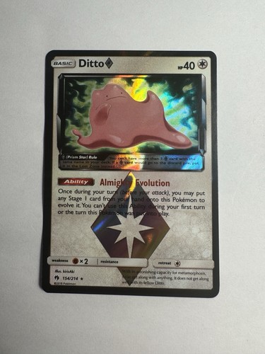 Ditto ◇ 154/214 Prism Star Rare SM Lost Thunder Pokemon Holo Near Mint