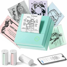 Sticker Printer PM290 Mini Printer Bluetooth Sticker Maker Machine 3 Paper Rolls