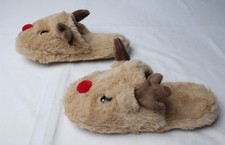 The Children's Place Unisex Adults Reindeer Slippers AC2 Brown: US: Small