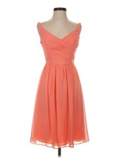 David's Bridal Women Orange Cocktail Dress 0