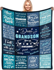 Grandson Gifts from Grandma Grandpa, Grandson Blanket 50"X 60" Soft Throw
