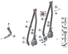 BMW 5 F10 Seat Belt Front Right Upper 72117382346 7382346 NEW Genuine