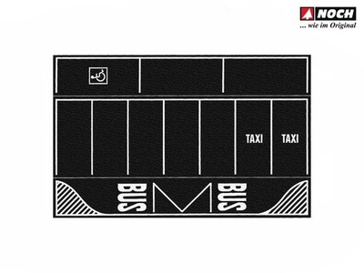 NOCH 60718 Spur H0 Parkplatz Asphalt, 2 Stück, je 22 x 14 cm