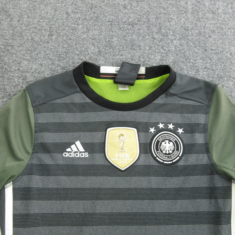 Camiseta de fútbol de la Selección Nacional de Alemania gris oscuro oliva Adidas Climacool juvenil Foto 2 de 4