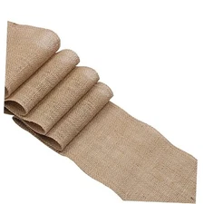 1 Piece Linen Burlap Rustic Wedding Table Runner, 6" x 94" for Home 15 x 240 cm