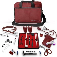Nurse Essentials Starter Kit: 18-Pc Stethoscope  Medical Tools Burgundy 
