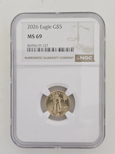 2026 Gold Eagle G$5 NGC MS69       1/10 oz