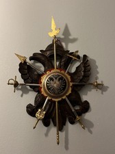 Vintage Toledo Spain Wooden Wall Plaque w/ Swords, Shield 34 cms