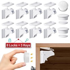 Magnetic Drawer Kitchen Cabinet Cupboard Lock Latch Child Baby Toddler Safety