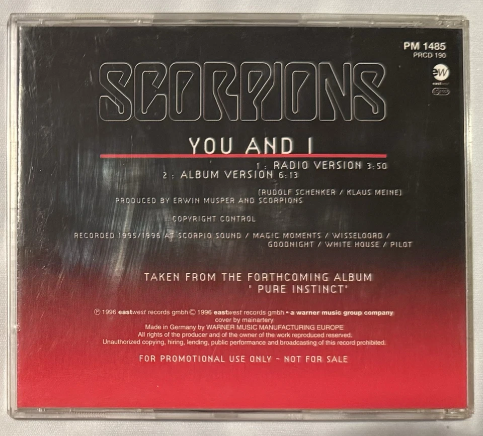 Scorpions - You And I, Promo, Single, Excellent - Image 2 of 2