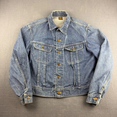 Vintage Denim 101 Lee Jacket Men's 42 Blue USA Trucker 70s 80s Union Riders