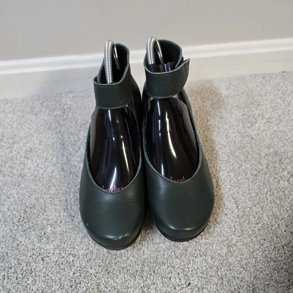 Zapatos Loints of Holland Cuero Verde Sydney Mary Jane 38 8 Correa al Tobillo Cuña Foto 2 de 4