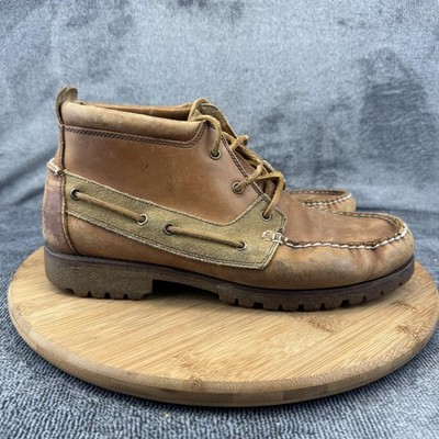 Polo Ralph Lauren Ridgemoor Boots Mens Size 8.5 Brown Leather Chukka Lug Sole