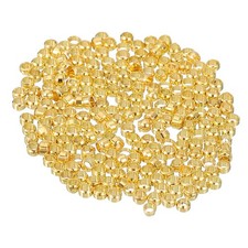 500Pcs Round Crimp Beads 1.5mm Metal Spacer Loose Beads Gold