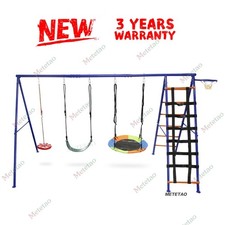 6-in-1 Swing Sets for Backyard Multifunction Metal Playground Swing Set for kids