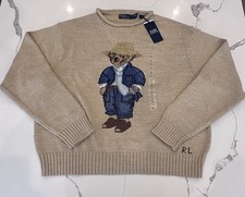 Women s Polo Ralph Lauren Preppy Polo Bear Intarsia Embellished Crewneck Sweater