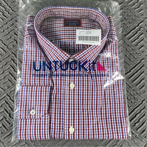 UNTUCKit Amberhill Men’s Shirt XXL Red White & Blue New With Tags - Picture 6 of 8