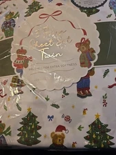 Christmas teddy bear TWIN  sheet set  envogue TikTok  tree bow holly NEW