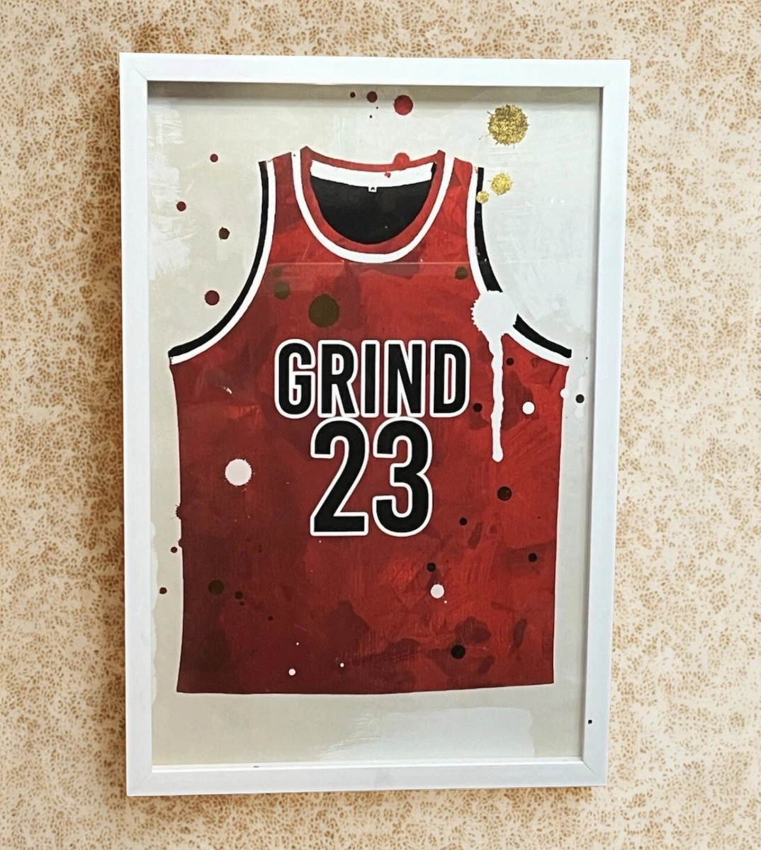 Hatcher & Ethan, Bulls Insp #23 "Grind Jersey", Wandbild gerahmt Basketball Kunst