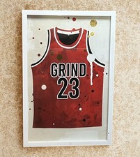 Hatcher & Ethan,  #23 “Grind Jersey”, Wall Art Framed Basketball Print -  24x16