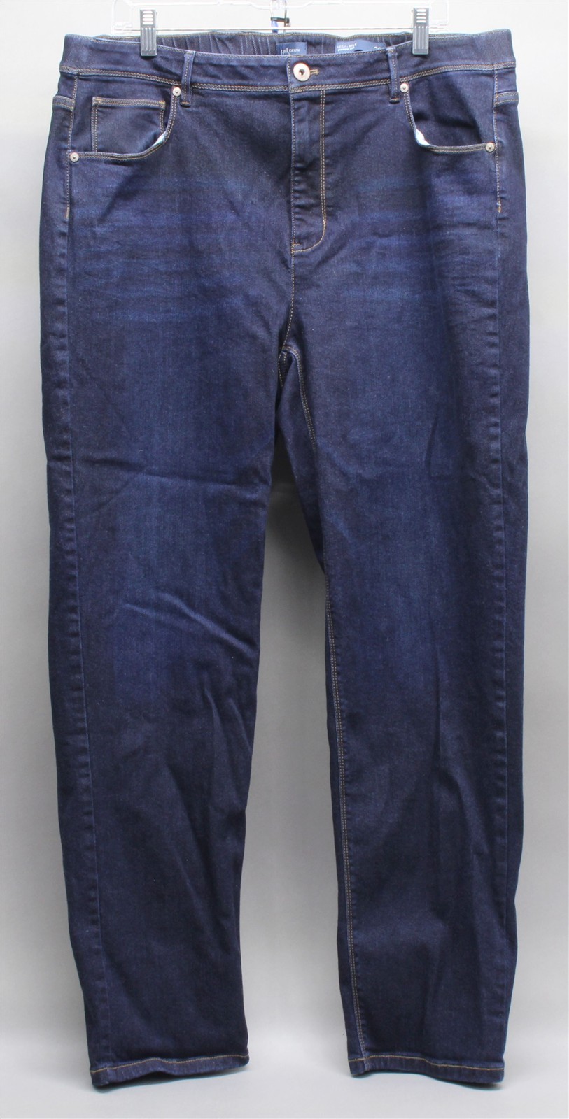 J JILL Womens High-Rise Straight Leg Blue Denim Jeans Cotton/Spandex Zip Fly 20W