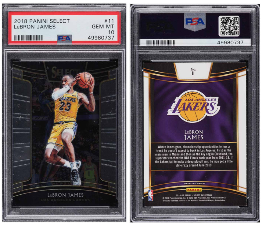 2018 Select Concourse LEBRON JAMES #11 PSA 10 S269