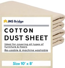 Cotton Dust Sheet Large Heavy Duty Decorating Paint Protection Twill Cover
