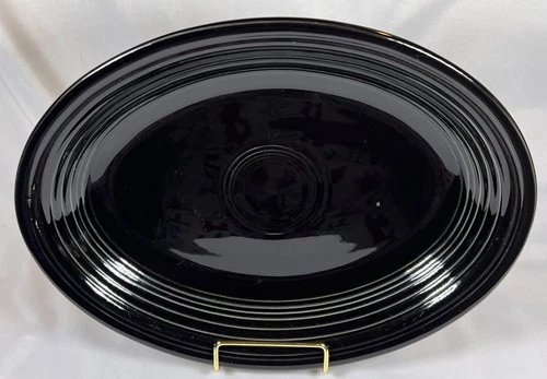 Fiesta Fiestaware Black Onyx Oval Serving Platter 11 3/8x8.5” Retired Post 1986