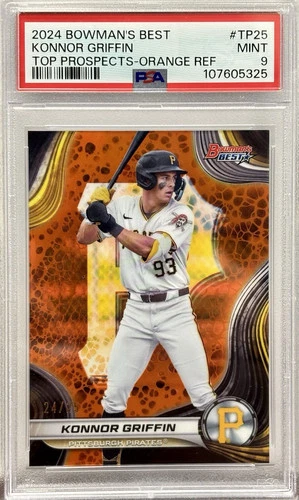 Konnor Griffin 2024 Bowman's Best Orange Refractor #/25 PSA 9 Mint