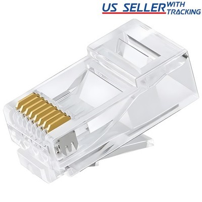 1000pcs RJ45 Modular Plug Network Cable LAN Connector Plug End 8P8C CAT5 CAT5E